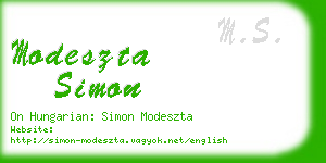 modeszta simon business card